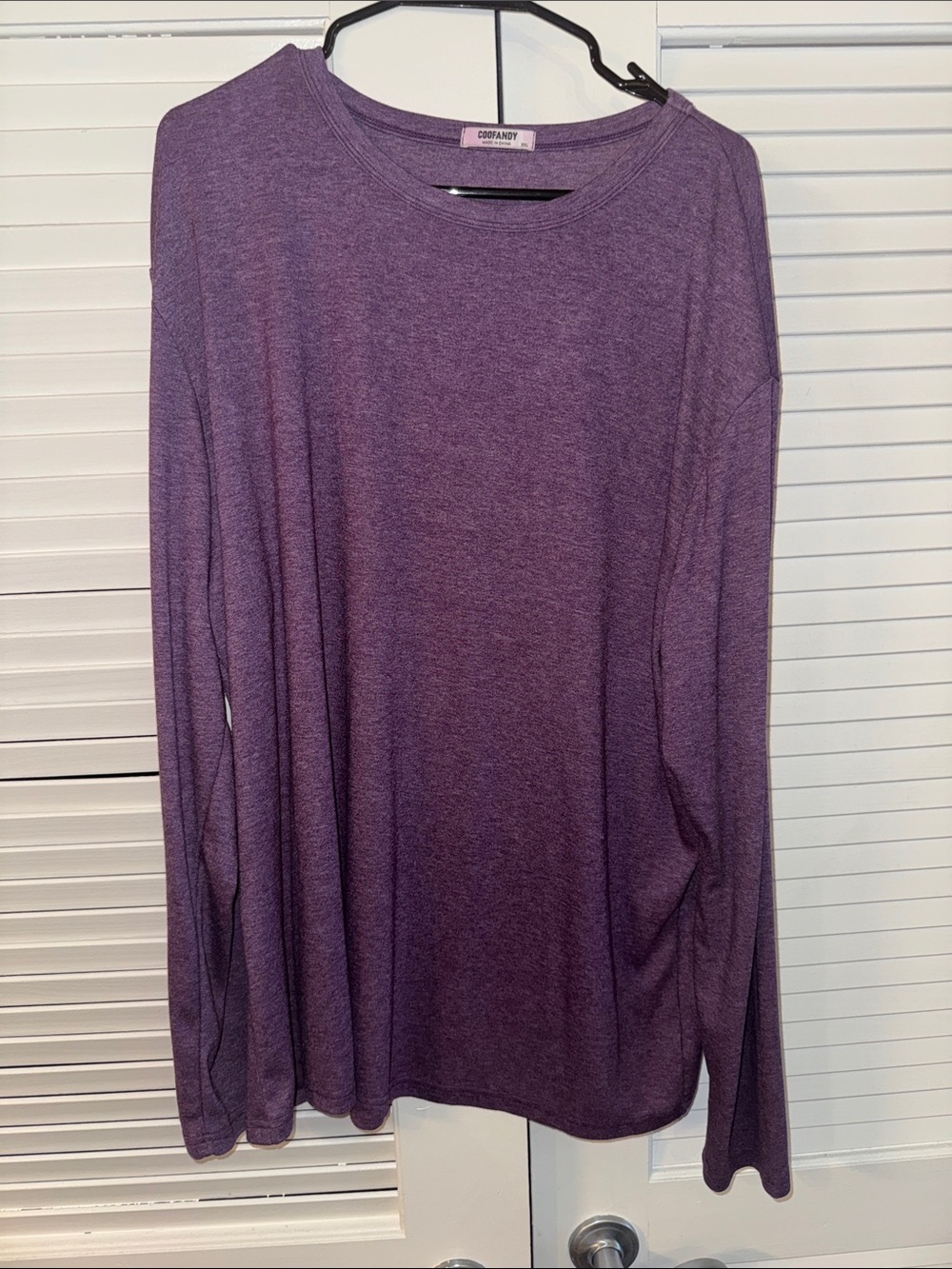 Cool & Comfy Long Sleeve Crewneck Shirt — Purple — Cuddl Duds